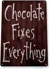 Tinworld Tin Sign: Tin Metal Signs 8x12 Chocolate Desert Kitchen Cottage Factory