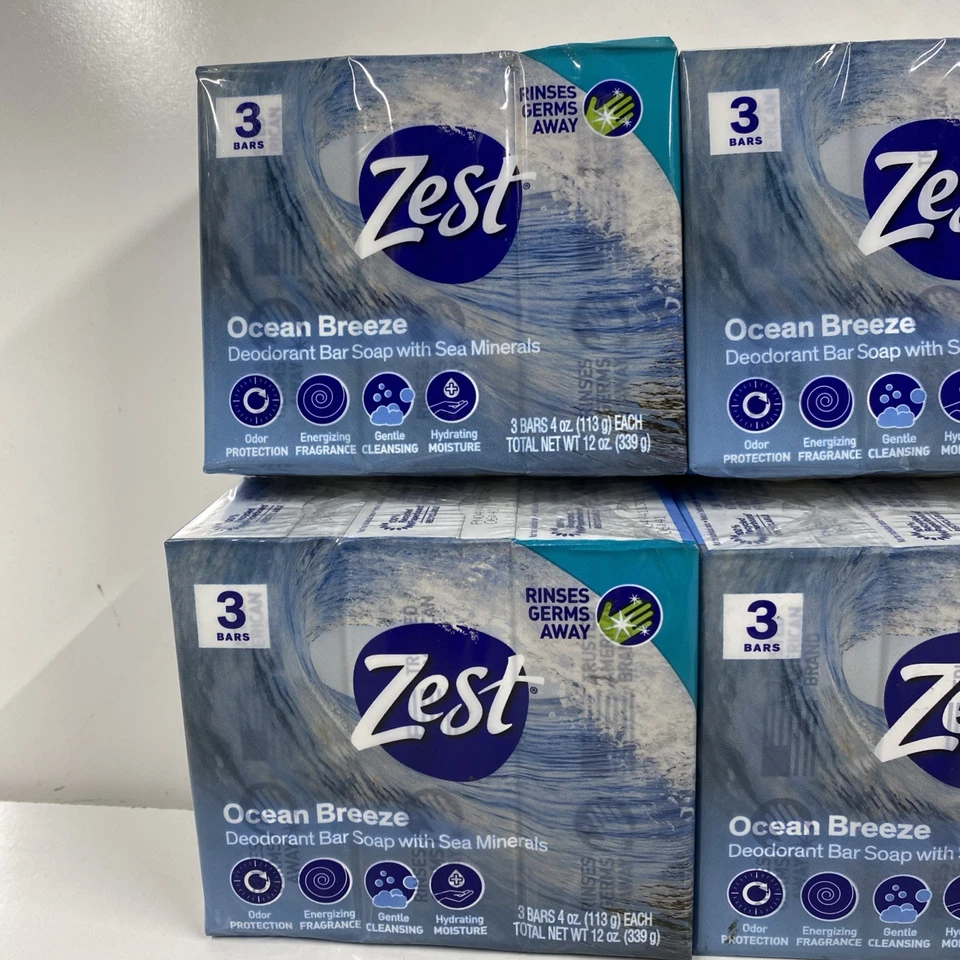 Лот x18 ZEST Ocean Breeze бар мыло 4 унц дезодорант новый из старых запасов снят с производства  - Изображение 2 из 4