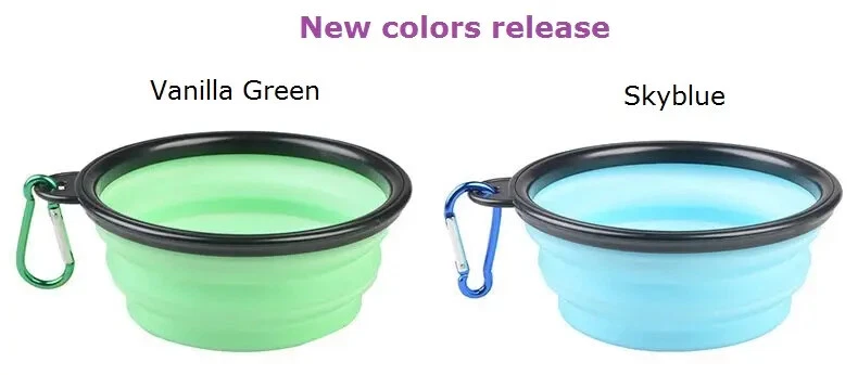 便携式宠物狗碗可折叠食物水碗盘旅行可折叠8色 — 第 3/4 张图片