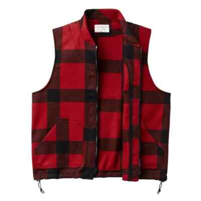 Filson Wool Vest Liner 11010033 MADE IN USA Red Black Check Plaid
