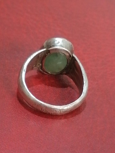 Exquisite Green Emerald Handmade Solid Silver Ring Size 6.5 5g - Bild 7 von 8