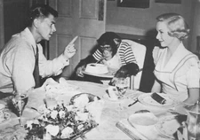 1951 Bedtime For Bonzo Continental Postcard Ronald Reagan Diana Lynn