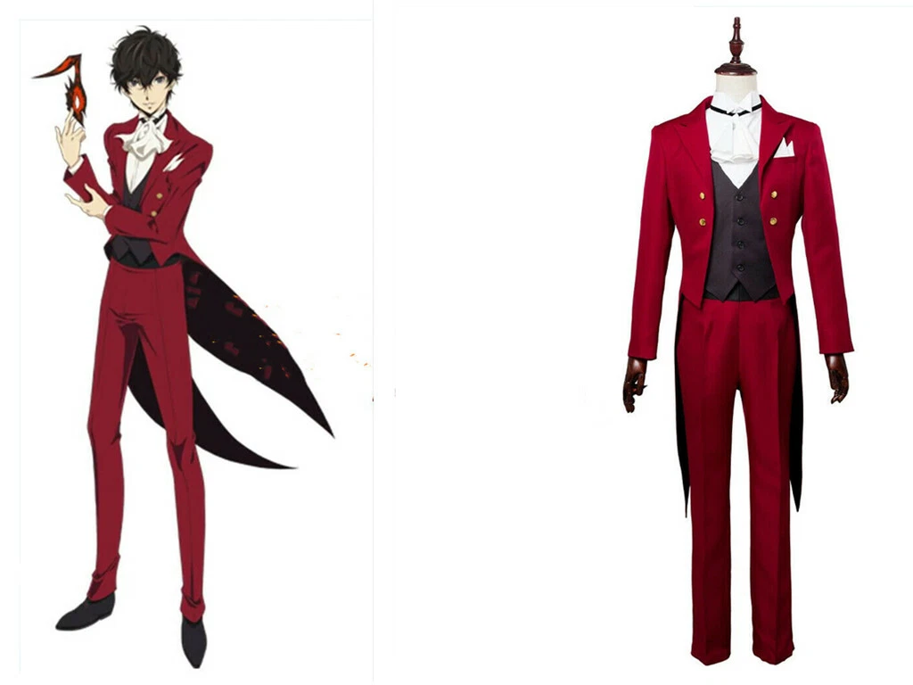 Anime Game Persona 5 Joker Protagonist Cosplay Costume Uniform Halloween  Outfits