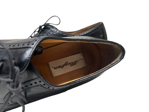 Mezlan Men Size 9 W Black Leather Brogue Lace Up Cap Toe Oxford Dress Shoes - Picture 12 of 14