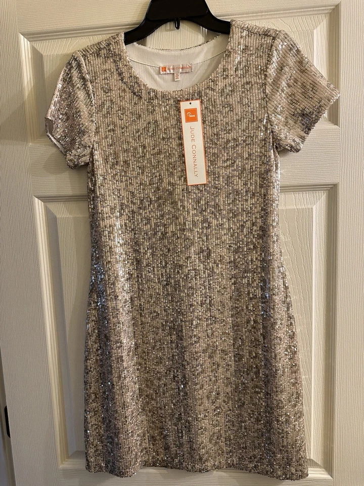 NWT Jude Connally Ella Sequin Mini Leopard Dress XS $248