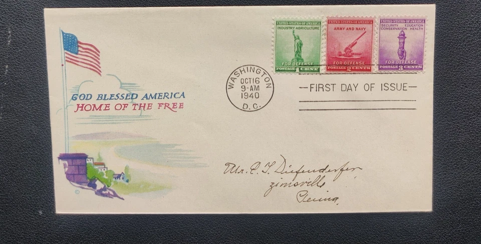 USA, Enveloppe Timbre Premier Jour 1940 FDC For Defence WW2 - Photo 1/1