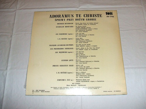 Adoramus Te Christe /Spiewy Przy Bozym Grobie LP Veri Ton XV-746 NM Vinyl Polish - Imagen 2 de 2