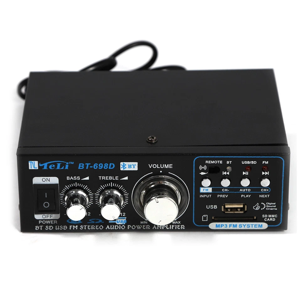 Schwarz Bluetooth Verstärker HiFi Stereo Amplifier 2 Kanal Mini Audio Verstärker - Bild 4 von 4