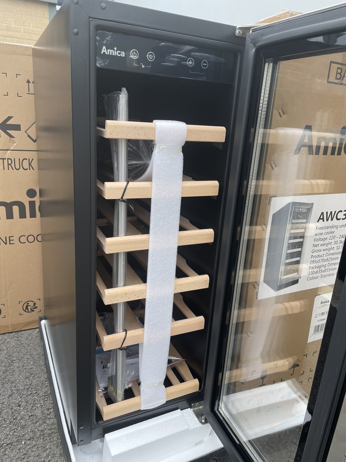 AMICA AWC300SS 30cm Standing Wine Cooler 5055833404803 eBay