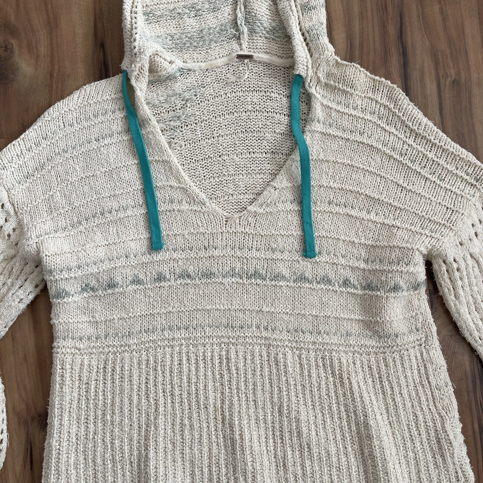 OFF WHITE "Felpa con cappuccio Free People oversize taglia piccola crema ""quella che voglio"""