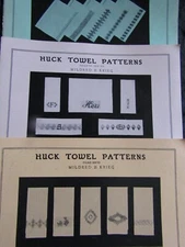 Huck Towel Patterns Vintage Lot 3 Stitch Designs Monograms Mildred V Krieg M
