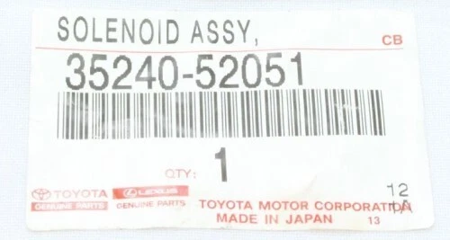 TOYOTA YARIS NCP131 2006-2018 Genuine A/T 3Way Solenoid 35240-52051 OEM - Image 3 of 4