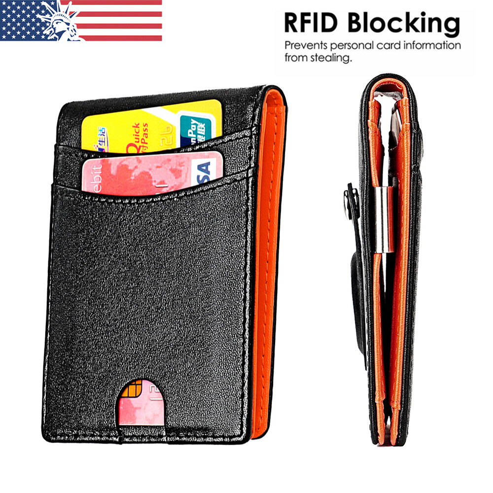 Genuine Leather RFID Blocking Bifold Wallet with Money Clip  -image