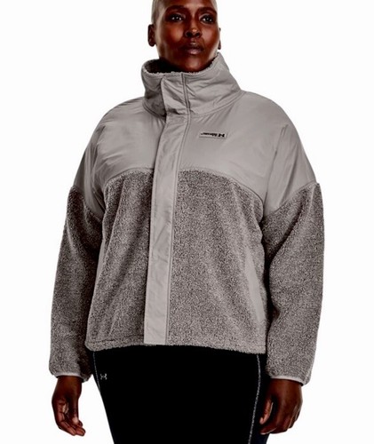 Under Armour UA Mission Boucle Swacket Women's Jacket Gray Pewter Medium gray
