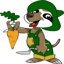 30 Custom Green Farmer Sloth Personalized Address Labels