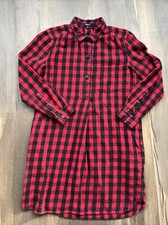 Madewell Women’s Tunic Dress Red Plaid Flannel Hanley Shirt Cotton 3 Pockets Sm