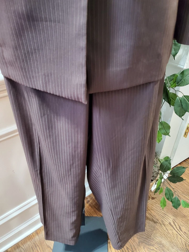 Traje de 2 piezas Worthington para mujer marrón poliéster de un solo pecho chaqueta y pantalón 16 Foto 4 de 4