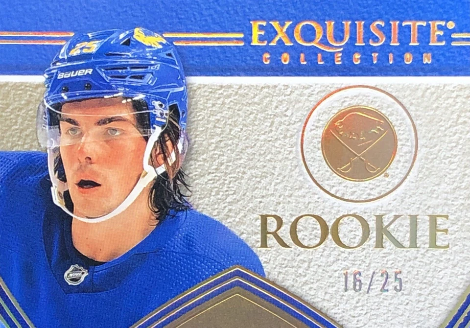 2022-23 UD EXQUISITE COLLECTION Owen Power /25 GOLD SSP Rookie Card No. O8R-OP - Image 3 of 4