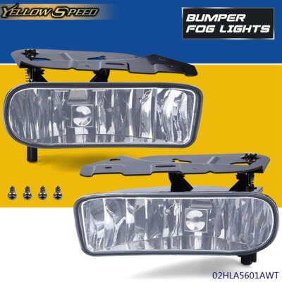Left&Right Clear Lens Fog Light Lamps W/Bulbs Fit For 02-2006 Cadillac Escalade