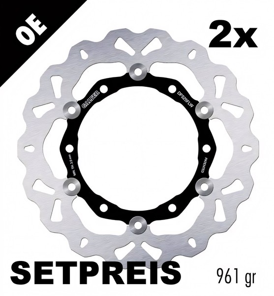 Bremsscheibe Set Galfer 2X DF525FLW Wave® Schwimmend Vorne 267X4Mm FüR Yamaha Xp-image