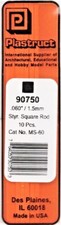 Plastruct 90750 MS-60 Styrene Square Rod.060 x 10" 10 pcs