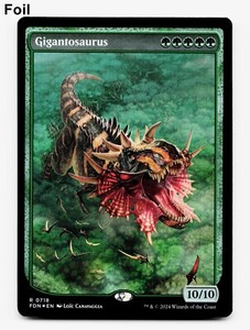 mtg テキストレス FOIL 4枚セット ギガントサウルス 英語版 fdn mtg