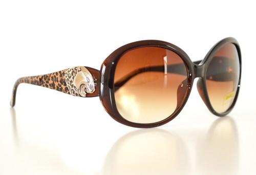 OCCHIALI da SOLE donna MARRONI leopardati lenti ovali sunglasses gafas E15  | eBay