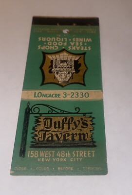 Vintage Matchbook Cover Matchcover Duffy s Tavern New York NY