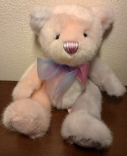 First  Main Teddy Bear Plush Pastel Ombre Pink Purple Caitlyn 8" Lace Details