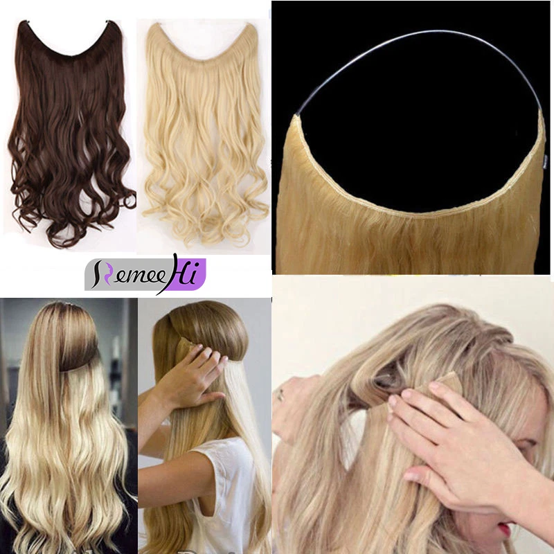 120g Handmade Remy Human Hair Extension Invisible Wire Style Hair Weft - Image 3 of 4