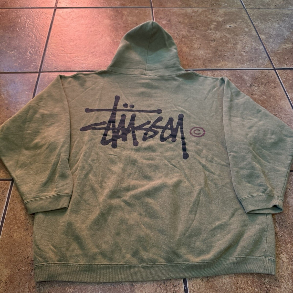 VTG Stussy Hoodie Sweatshirt Streetwear Army Olive Green 90s VTG Stussy Hoodie Sweatshirt Streetwear Army Olive Green 90s