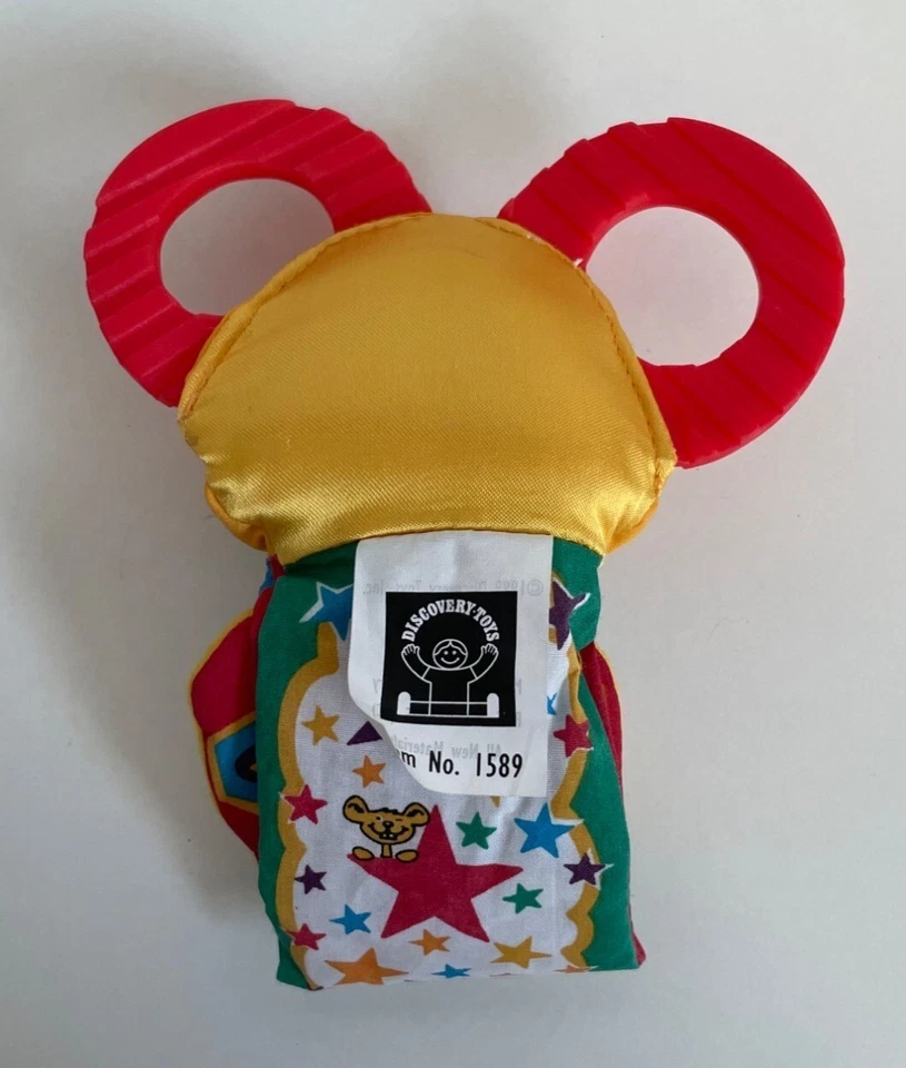 老式 1999 年 Discovery Toys 毛绒老鼠宝宝婴儿磨牙玩具物品编号 1589 — 第 2/4 张图片
