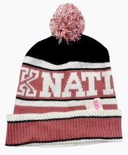 Victorias Secret PINK Knit Hat Begonia Pink Black White O/S