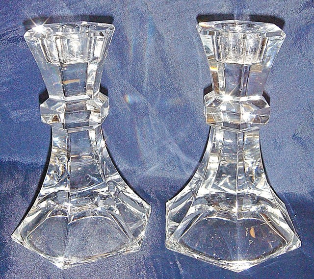 Towle 24 Lead Crystal Candle Holders Austria Set of 2 for sale online
