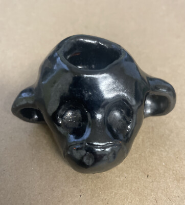 cigarette extinguisher snuffer Vintage BLACK MONKEY HEAD Personal Cigarette Extinguisher Butt Snuffer  Candlehol