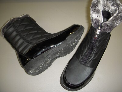 Sporto Esther Waterproof Zip-Front Thermolite Booties Women's US M Black 