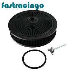 14x3high Flow Round Air Cleaner Filter Kit Thru Washable For Sbc Bbc 350 Black 14x3high Flow Round Air Cleaner Filter Kit Thru Washable For Sbc Bbc 350 Black