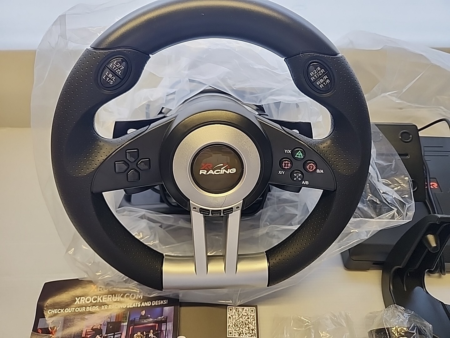 X ROCKER Racing Wheel with Floor Pedals, Steering Wheel Set Console & PC Gaming 94338510188 eBay