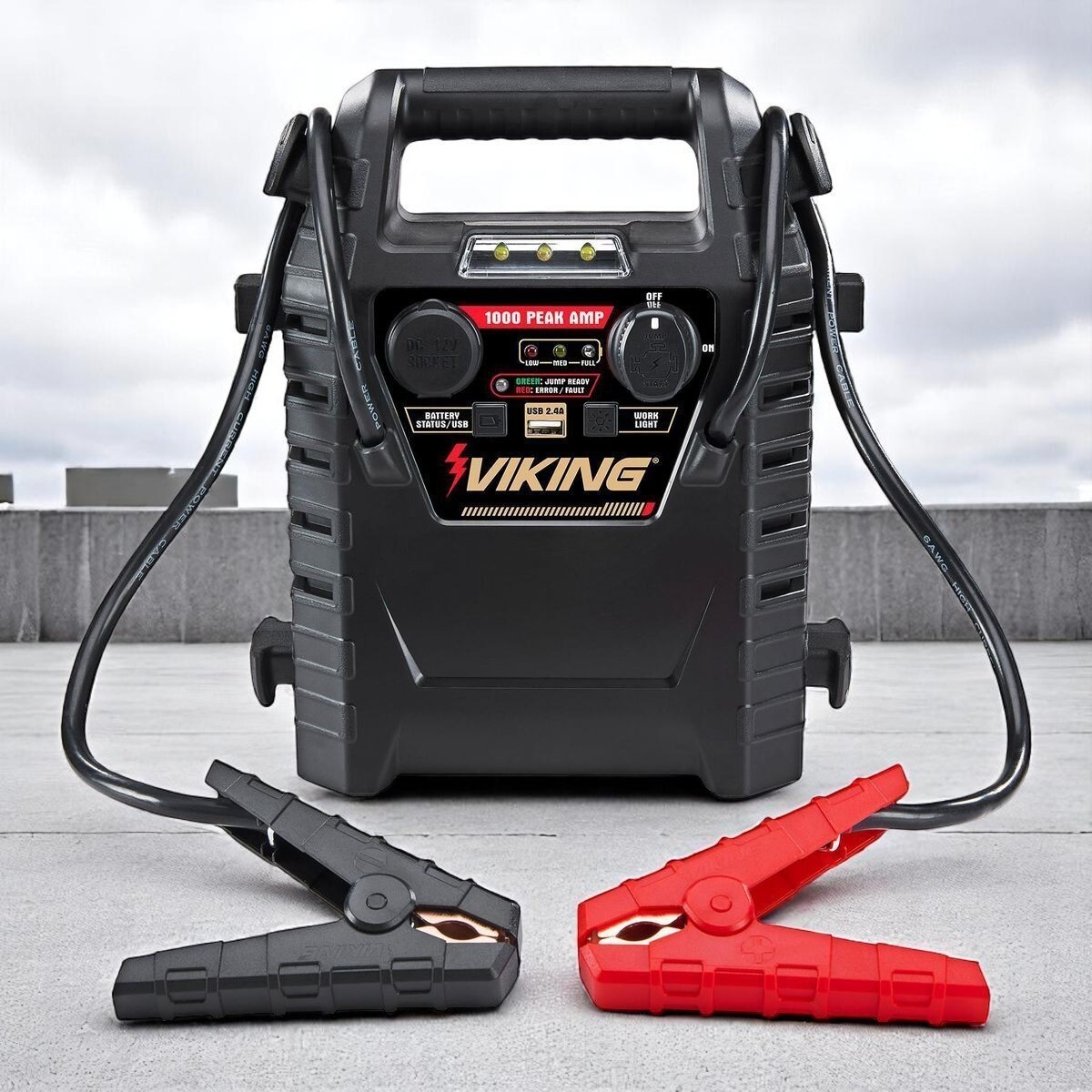 1000 Peak Amp Lead-Acid Multifunction Car Jump Starter Power Pack