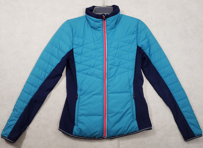 LOLE Glee Full Zip Quilted Jacket Women's Small Blue Thermaglow Lite Insulation