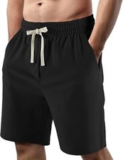 Men's Lightweight Outdoor Shorts Elastic Waist Drawstring Pockets Summer Beach