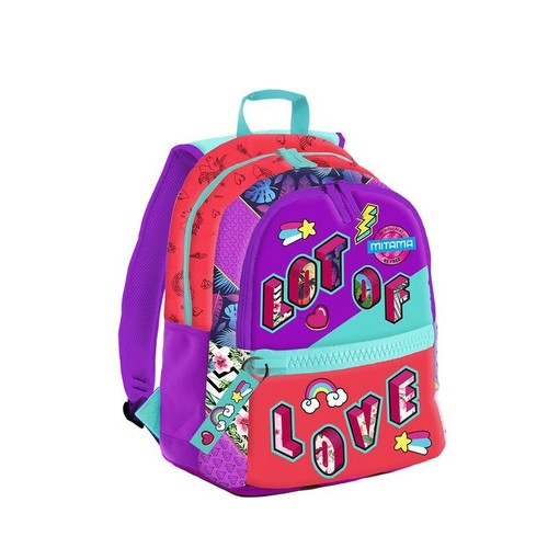 ZAINO MITAMA PLUS GIRL LOVE FLUO CON CAPPELLO OMAGGIO | eBay