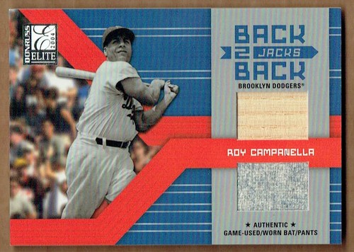 2004 DONRUSS ELITE BACK 2 BACK JACKS COMBOS #30 ROY CAMPANELLA BAT-JERSEY #20/50 - Picture 1 of 2
