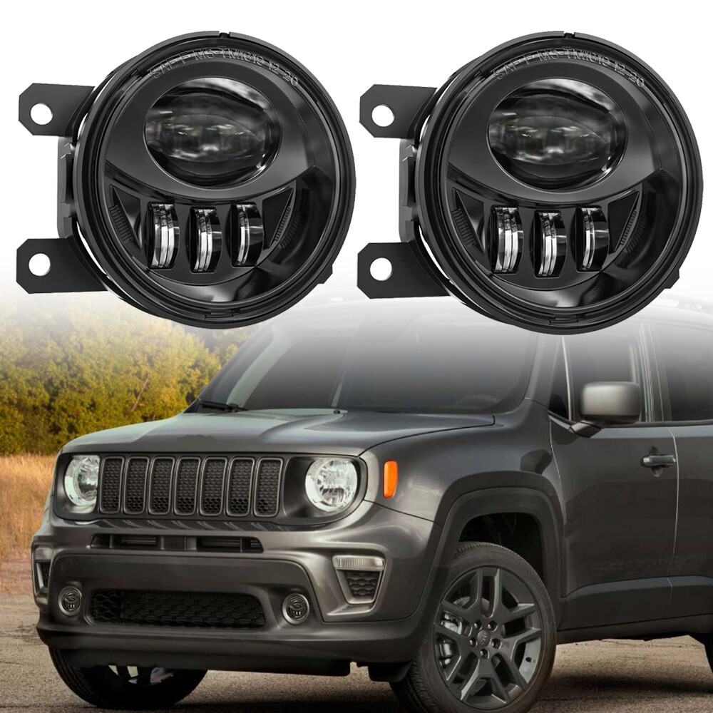 For Jeep Renegade 2015-2023 LED Bumper Fog Lights Driving Lamps with Plug & Play
