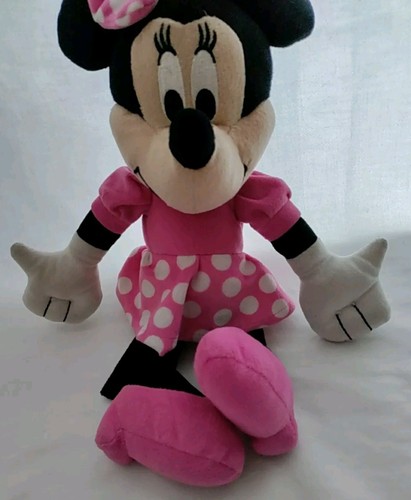 Disney Minnie Mouse Used Pink Polka Dots Sweethearts 11 inch Plush - Picture 2 of 7