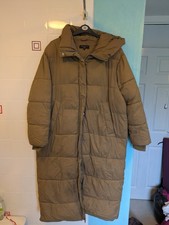 Emma Willis Long Duvet Coat Jacket Size 18 UK Beige Brown