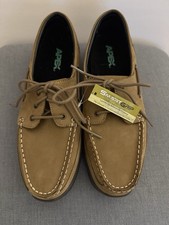 Apex L810M Men s Casual Orthopedic Boat Shoe Brown Leather Size 9.5 Wide