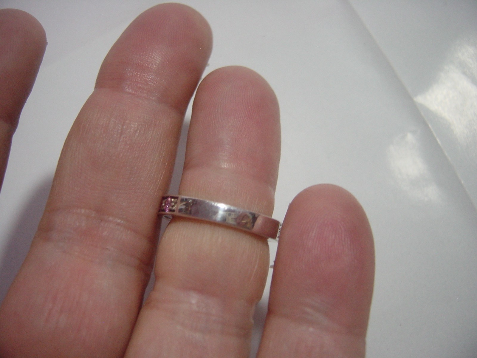 VINTAGE SOLID SILVER RING-UNUSUAL DESIGN-SPARKLIN… - image 7