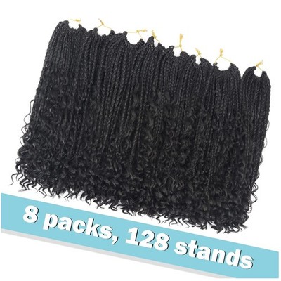 Synthetic Goddess Box Braids Crochet Hair - 14 Inch, 8 Packs