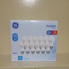 GE LED Light Bulbs, 60 Watt, Daylight, A19 Bulbs, Medium Base, Dimmable 12 pack 